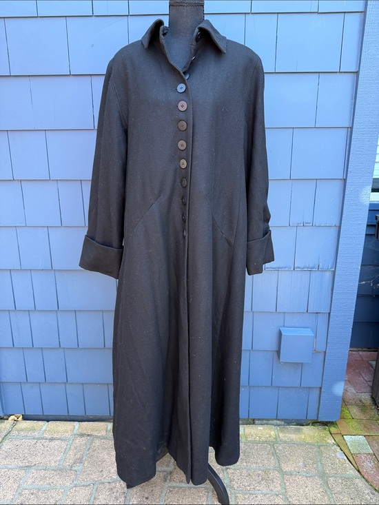 Harve Benard Jackets & Blazers - Harve Benard Long Black Trench Coat 14 XL wool blend lined Mary Poppins